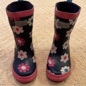 Hatley Kids' Floral Rain Boots - Black and Pink